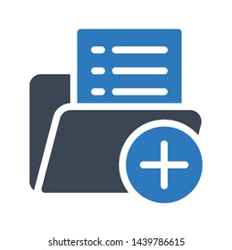 add folder glyph color vector icon