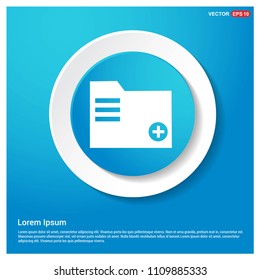 Add Folder icon Abstract Blue Web Sticker Button - Free Vector Icon