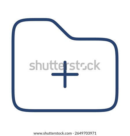 Add folder icon flat illustration outline logo