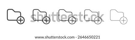 Add folder icon flat simple outline logo