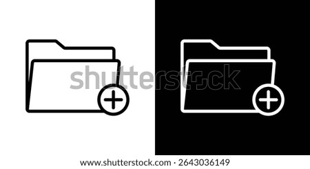 Add folder icon Flat style logo vector. perfect for UI designs