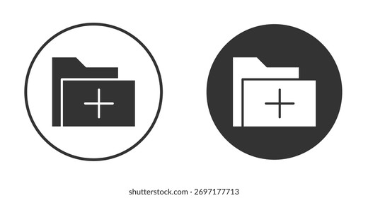 Agregar ilustración de icono de carpeta. Gráficos de Vector de píxeles - Vector.