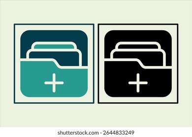 Add Folder icon. icon related to UI elements. suitable for web site, app, user interfaces,element, printable etc. solid icon style. simple vector design editable