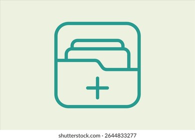 Add Folder icon. icon related to UI elements. suitable for web site, app, user interfaces,element, printable etc. line icon style. simple vector design editable