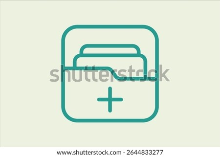 Add Folder icon. icon related to UI elements. suitable for web site, app, user interfaces,element, printable etc. line icon style. simple vector design editable