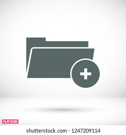 Add Folder. icon. Vector Eps 10