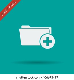 Add Folder icon. Vector Eps 10 flat