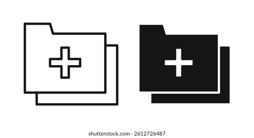 Add folder icons in black fill and line style