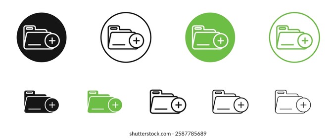 Add folder icons in black and green colors collection