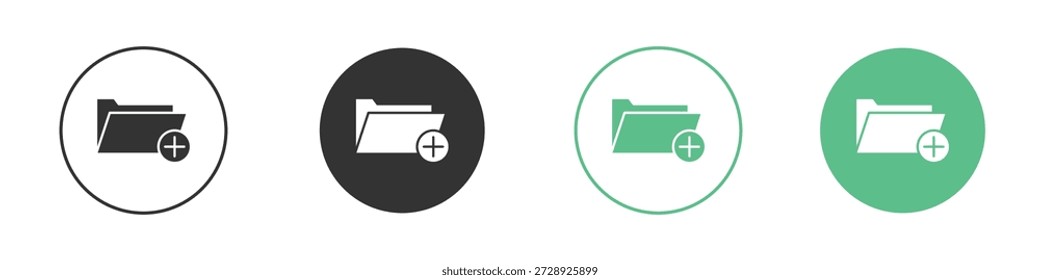 Add folder icons concepts. black sign set