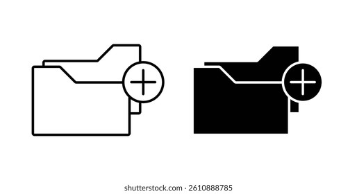 Add folder icons. thin line vector icons