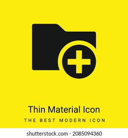 Add A Folder Interface Symbol With Plus Sign In A Circle minimal bright yellow material icon