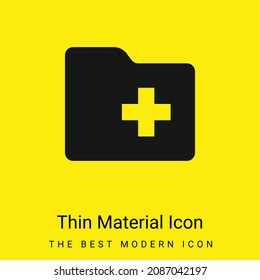 Añadir carpeta icono de material amarillo brillante mínimo