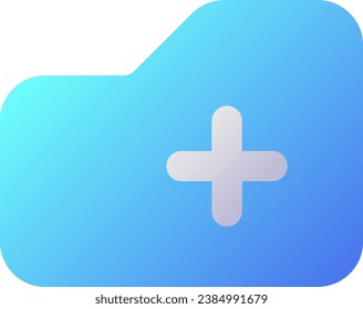 Add to folder pixel perfect flat gradient two-color ui icon. Upload digital data. Computer storage. Simple filled pictogram. GUI, UX design for mobile application. Vector isolated RGB illustration
