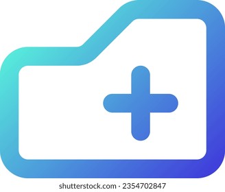Add to folder pixel perfect gradient linear ui icon. Upload digital data. Computer storage. Line color user interface symbol. Modern style pictogram. Vector isolated outline illustration