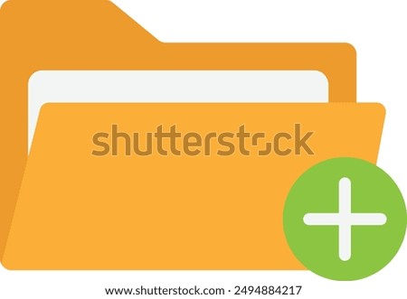 Add Folder Plus Icon Vector Flat Illustration