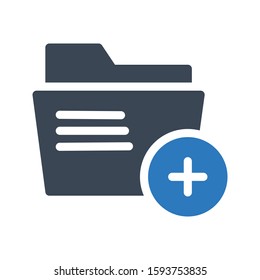 add folder vector glyph color icon 