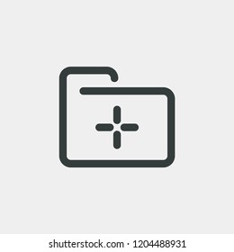 Add folder vector icon modern simple flat vector illustration for web site or mobile app