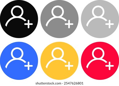 Add Follow Icon set. add user icon. Following Sign Symbol. Add friend icon