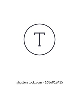 Add font or text icon in the circle. Text sign for mobile concept and web design. Text font. Stock Vector illustration isolated on white background.