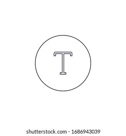 Agregar fuente o icono de texto en el círculo. Signo de texto para concepto móvil y diseño web. Fuente de texto. Ilustración vectorial de material aislada en fondo blanco.