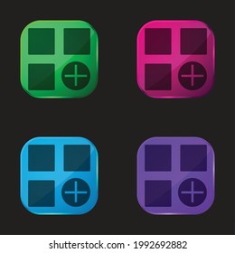 Add four color glass button icon