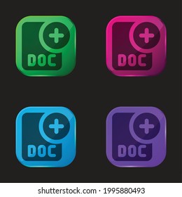 Add four color glass button icon
