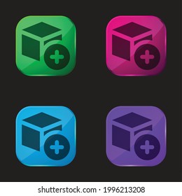 Add four color glass button icon