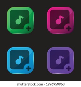 Add four color glass button icon