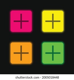 Add four color glowing neon vector icon