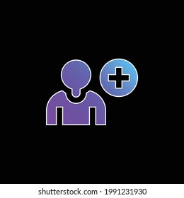 Add Friend blue gradient vector icon
