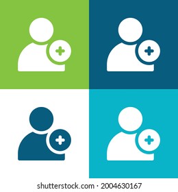 Add Friend Flat four color minimal icon set