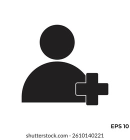 add friend flat icon vector