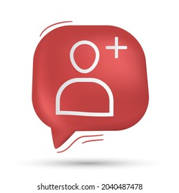 add friend or follow icon vector in speech bubble - Modern design