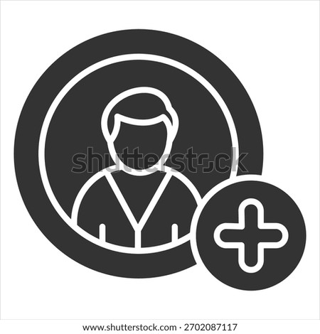 Add Friend Glyph Icon Vector Illustration