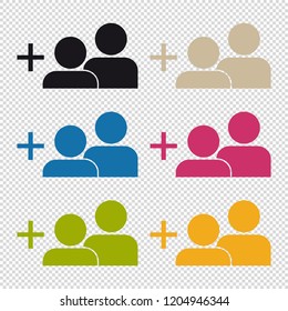 Add A Friend Icon - Colorful Vector Illustration - Isolated On Transparent Background