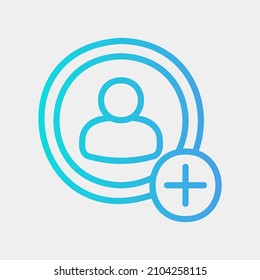 Add friend icon in gradient style about social media, use for website mobile app presentation