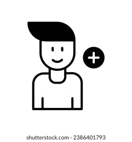 Add Friend icon isolate white background vector stock illustration.