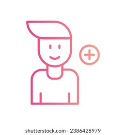 Add Friend icon isolate white background vector stock illustration.