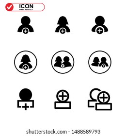 add friend icon isolated sign symbol vector illustration - Collection of high quality black style vector icons
