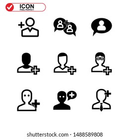 add friend icon isolated sign symbol vector illustration - Collection of high quality black style vector icons
