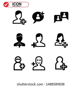 add friend icon isolated sign symbol vector illustration - Collection of high quality black style vector icons
