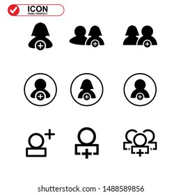 add friend icon isolated sign symbol vector illustration - Collection of high quality black style vector icons
