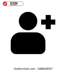 add friend icon isolated sign symbol vector illustration - high quality black style vector icons
