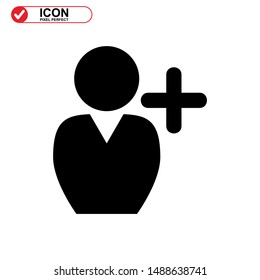 add friend icon isolated sign symbol vector illustration - high quality black style vector icons
