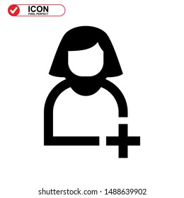 add friend icon isolated sign symbol vector illustration - high quality black style vector icons
