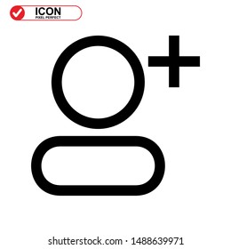 add friend icon isolated sign symbol vector illustration - high quality black style vector icons
