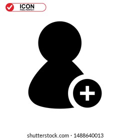 add friend icon isolated sign symbol vector illustration - high quality black style vector icons
