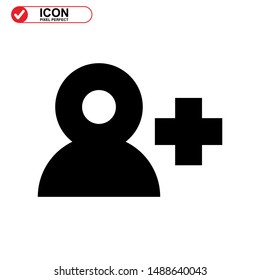 add friend icon isolated sign symbol vector illustration - high quality black style vector icons

