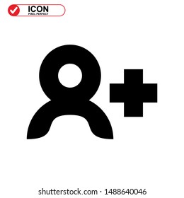add friend icon isolated sign symbol vector illustration - high quality black style vector icons
